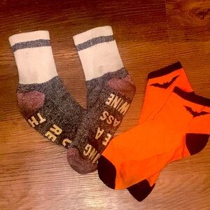 Socks playful socks white and gray plus Orange and Gray used socks